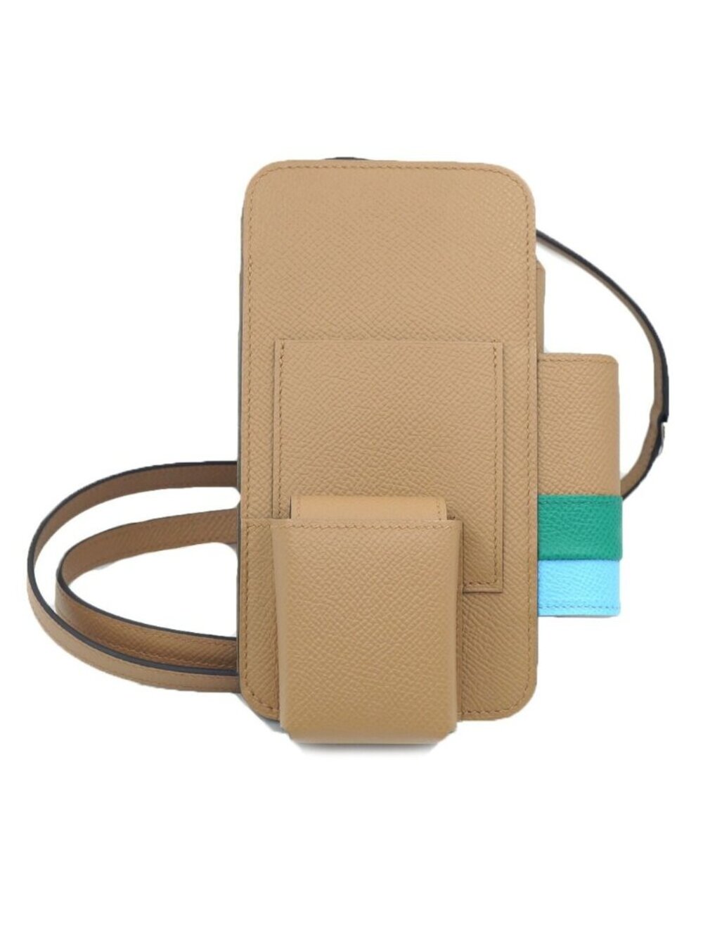 Hermes Way Phone Case Brown Epsom Leather Silver Shoulder Bag